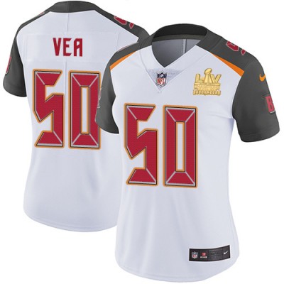 Nike Tampa Bay Buccaneers #50 Vita Vea White Women's Super Bowl LV Champions Patch Stitched NFL Vapor Untouchable Limited Jersey